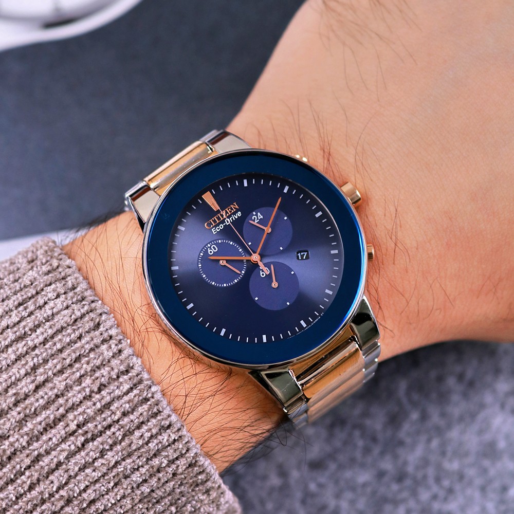 Đồng Hồ Nam Citizen Eco-Drive Chronograph AT2244-84L 43mm