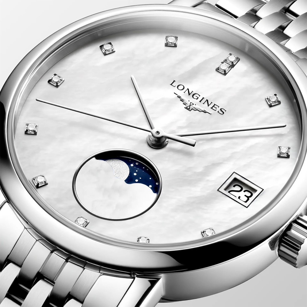 Đồng Hồ Nữ Longines Elegant Collection Moonphase L4.330.4.87.6 30mm