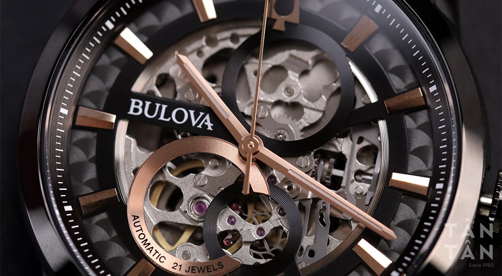 Đồng hồ Bulova 98A283 - Mặt số Skeleton lộ hoàn toàn kết cấu bộ máy cực kỳ độc đáo