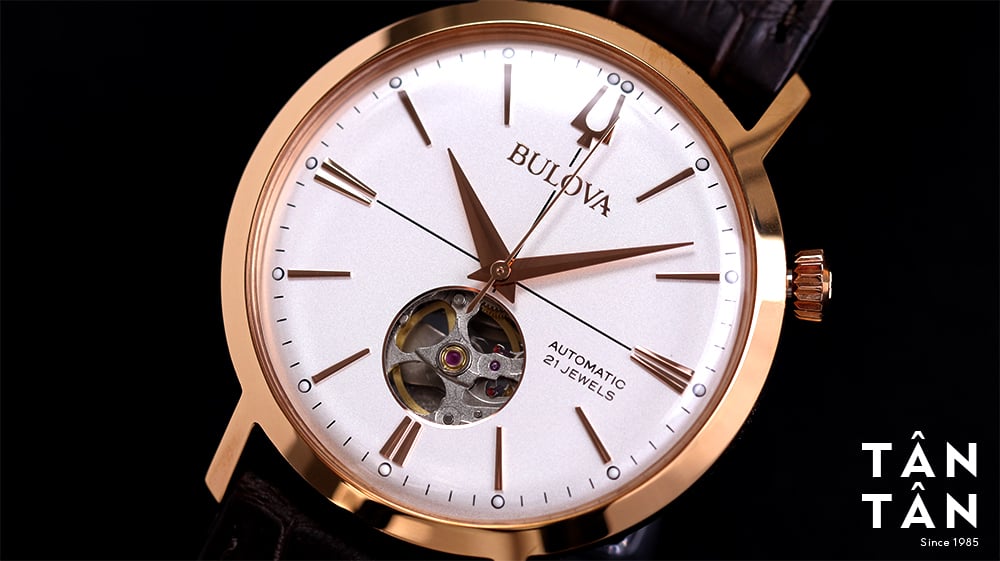 Đồng hồ Bulova 97A136 - Thiết kế lộ máy Open-Heart đặc trưng của Bulova