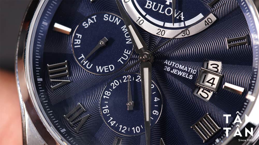 Đồng hồ Bulova 96C142 - Chức năng lịch ngày, lịch thứ và giờ 24 tiện lợi