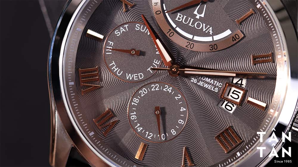 Đồng hồ Bulova 96C143 - Chức năng lịch ngày, lịch thứ và giờ 24 tiện lợi