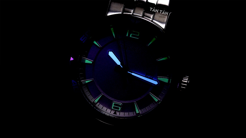 Đồng hồ Citizen BI5051-51A - Bộ kim và cọc số phát sáng trong bóng tối