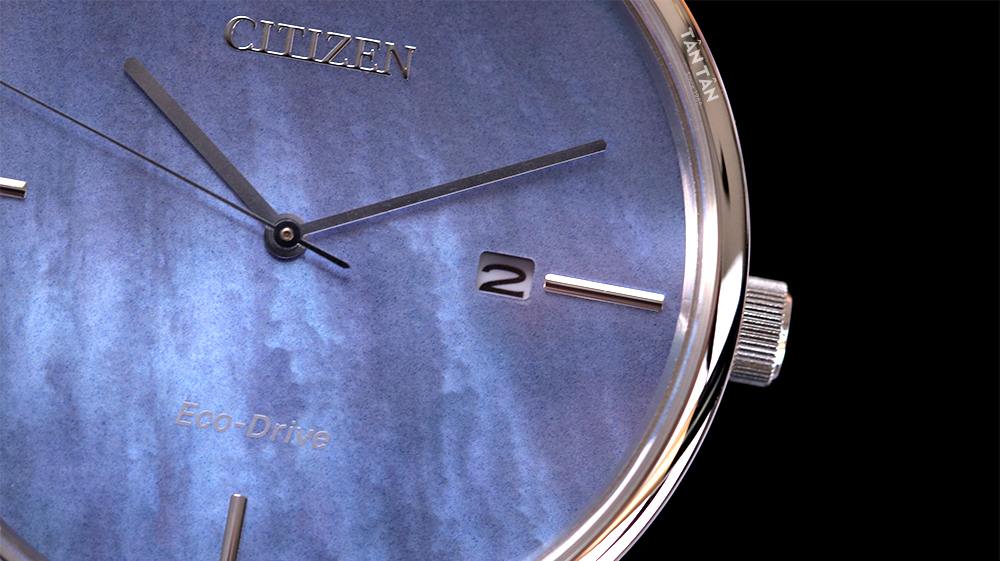 Đồng hồ Citizen BM 7520-88N - Logo Citizen tại vị trí 12 giờ cùng góc 3 giờ là ô lịch ngày