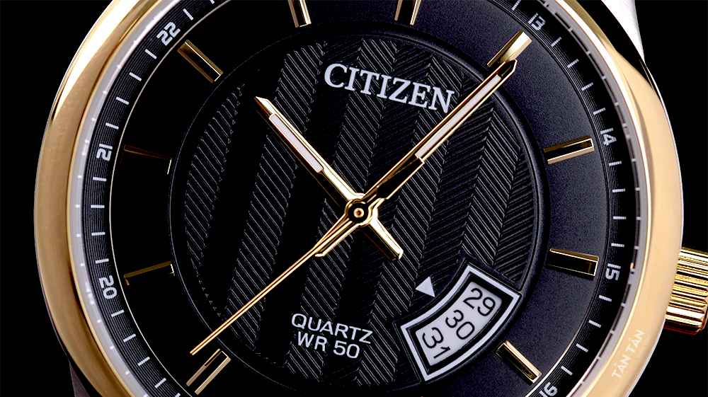 Đồng hồ Citizen BI1054-80E Bên trong mặt số hoàn thiện vân chéo thu hút