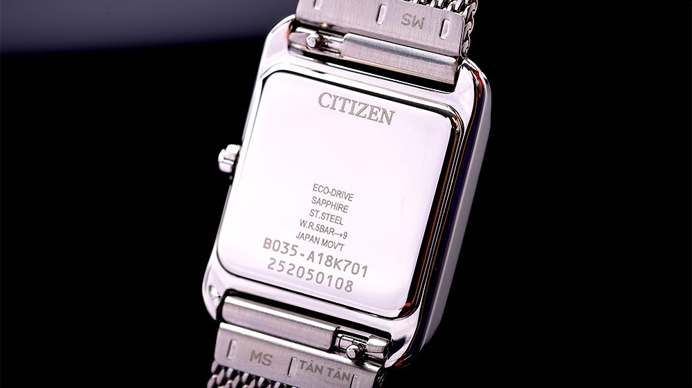 Đồng hồ Citizen EW5590-62A - Bộ vỏ bằng thép không gỉ bền bỉ 