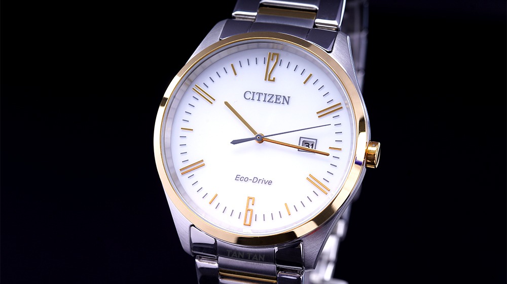 Đồng hồ Citizen BM7354-85A85A - Mặt số Citizen BM7354-85A đơn giản với bộ kim mạ vàng gold nổi bật
