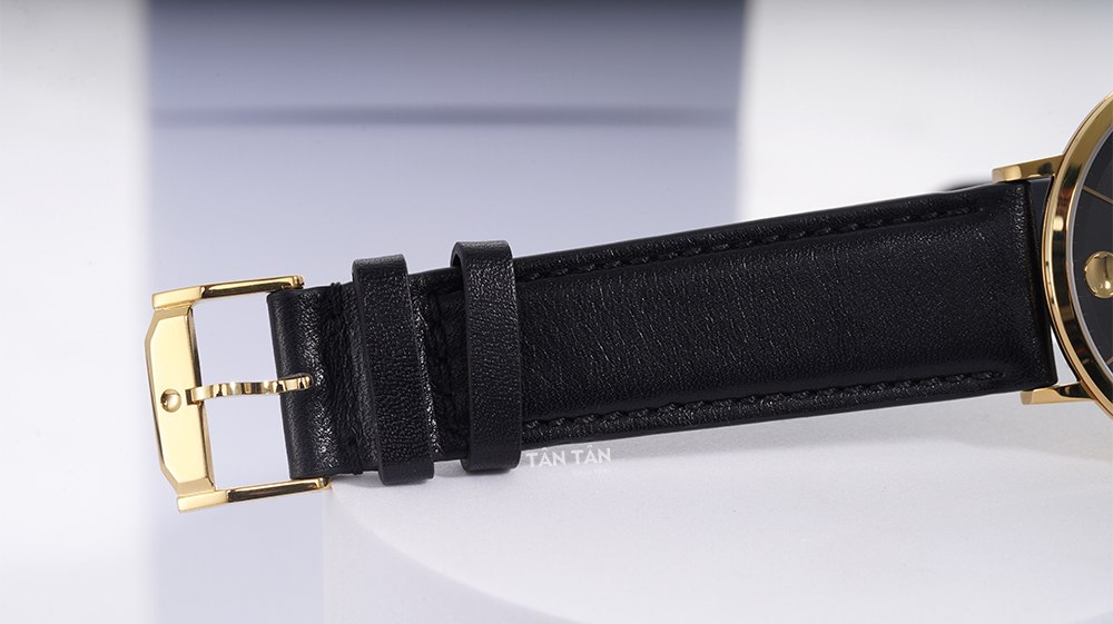 Đồng hồ Movado 0607087 - Dây da bê màu đen mềm mại với khóa cài tiện lợi của Movado 0607087 