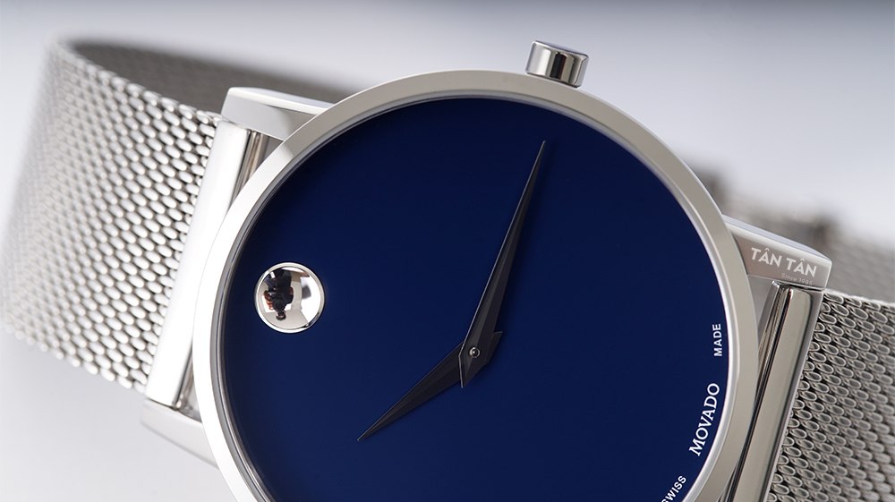 Đồng hồ Movado 0607349 - Bộ 2 kim dauphine và chấm tròn đặc trưng của Movado Museum Classic