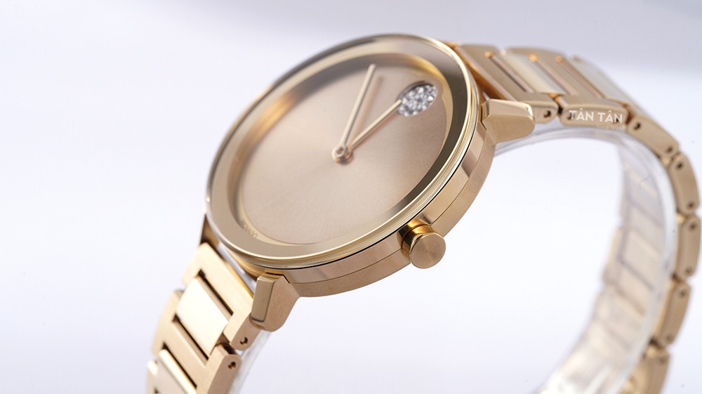 Đồng hồ Movado 3600649 - Bộ vỏ thép không gỉ mạ vàng gold sáng bóng của Movado 3600649 