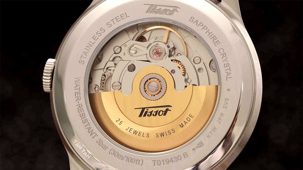 Đồng hồ Tissot T019.430.11.041.00 - Thiết kế lộ bộ máy cơ Automatic ETA2836-2 dự trữ cót đến 38 giờ