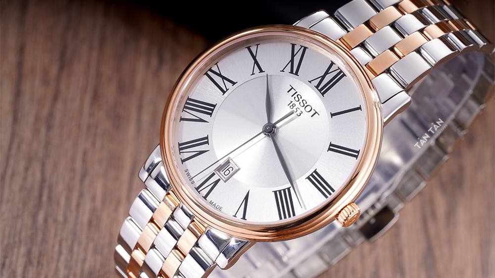 Đồng hồ Tissot T122.410.22.033.00 - Mặt số trắng bạc chải vân sang trọng của Tissot T122.410.22.033.00