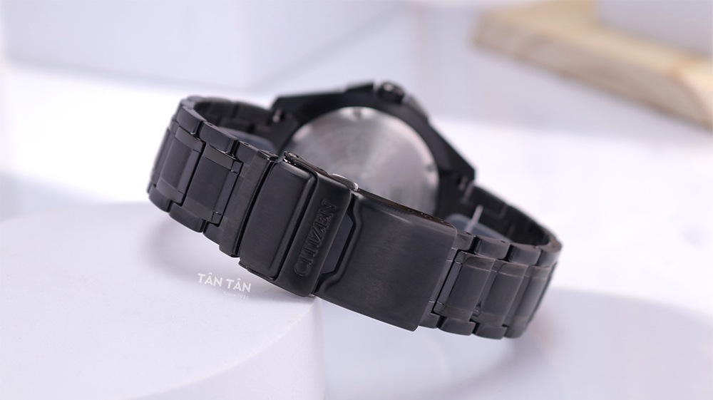Đồng hồ Citizen BN0195-54E - Dây đeo thép không gỉ màu đen bền màu cùng khóa gập kép chắc chắn