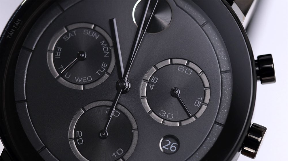 Đồng hồ Movado 3600684 - Bộ kim baton và các mặt phụ chải tia sunburst của Movado 3600684