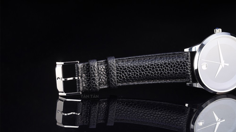 Đồng hồ Movado 0607123 - Dây da bê màu đen mềm mại với khóa cài tiện lợi của Movado 0607123