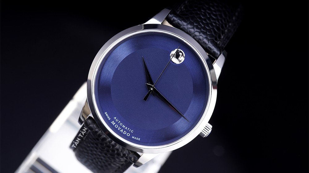 Đồng hồ Movado 0607123 - Mặt số màu xanh dương theo phong cách Bauhaus của Movado 0607123