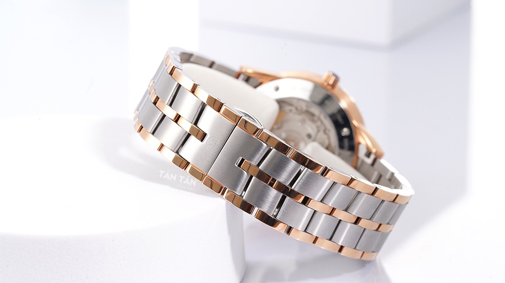 Đồng hồ Movado 0607464 - Dây đeo thép không gỉ phối demi vàng hồng sang trọng của Movado 0607464