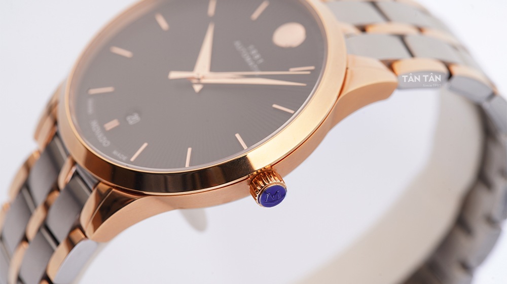 Đồng hồ Movado 0607464 - Bộ vỏ và niềng bezel mạ PVD vàng hồng sáng bóng của Movado 0607464