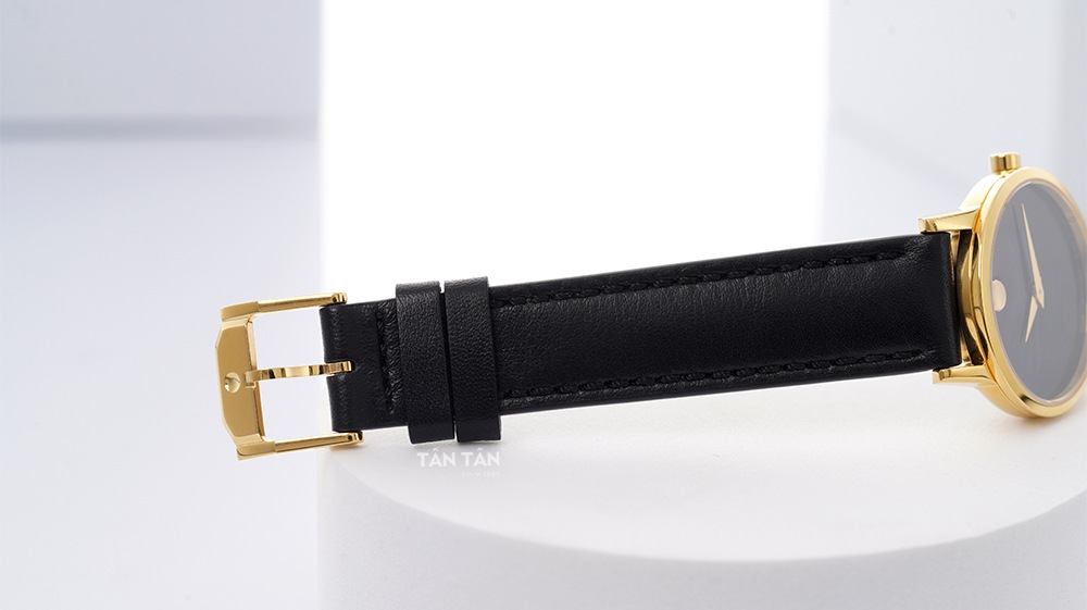 Đồng hồ Movado 0607564 - Dây da bê màu đen mềm mại với khóa cài tiện lợi của Movado 0607564