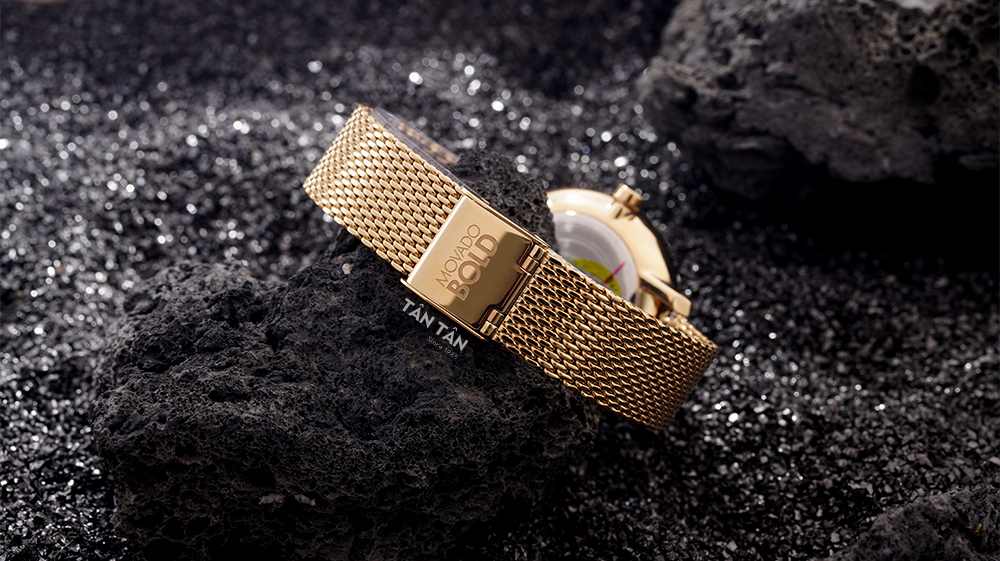 Đồng hồ Movado 3600656 - Dây đeo dạng lưới mỏng nhẹ với khóa gập trượt của Movado 3600656