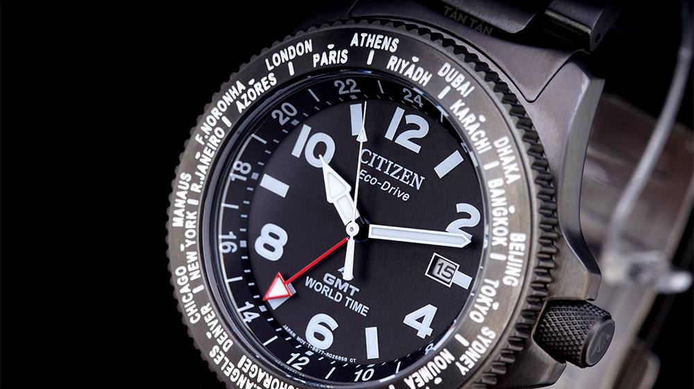 Đồng hồ Citizen BJ7107-83E -Biểu tượng Promaster và tính năng xem giờ thế giới