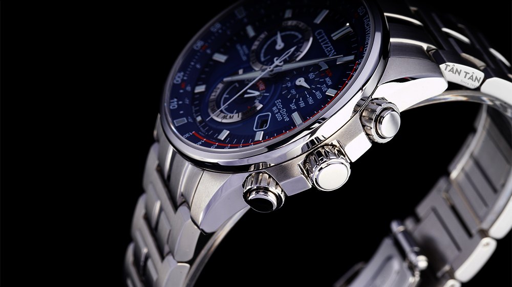 Đồng hồ Citizen CB5880-54L - Bộ vỏ đồng hồ thiết kế góc cạnh với các nút bấm bên cạnh phải