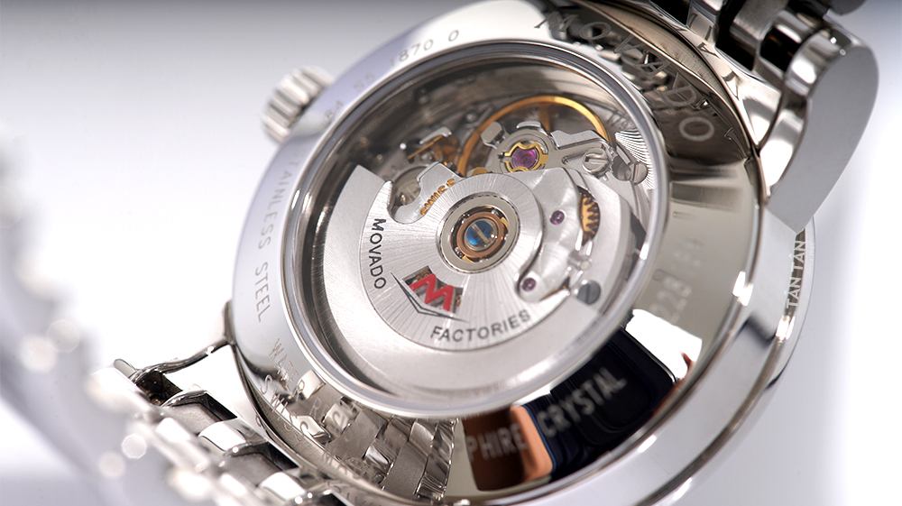 Đồng hồ Movado0606107 - Thiết kế lộ bộ máy cơ Automatic chuẩn Thụy Sĩ của Movado 0606107
