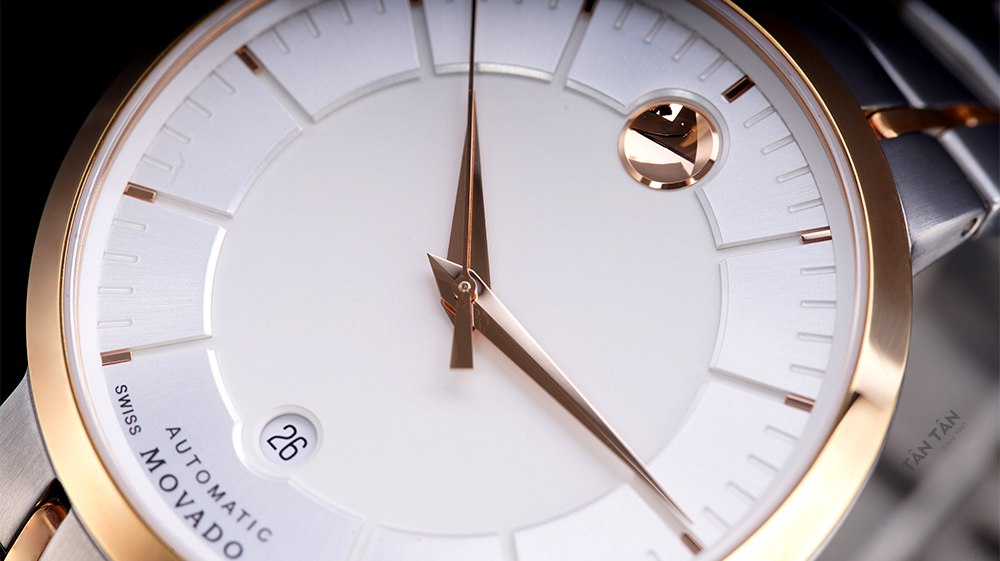 Đồng hồ Movado 0607063 - Bộ kim dauphine mạ vàng hồng nổi bật của Movado 0607063