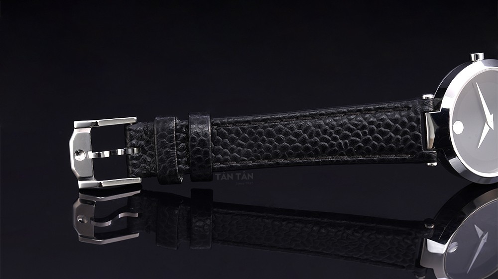 Đồng hồ Movado 0607115 - Dây đeo bằng da bê màu đen dập vân nổi bật của Movado 0607115 