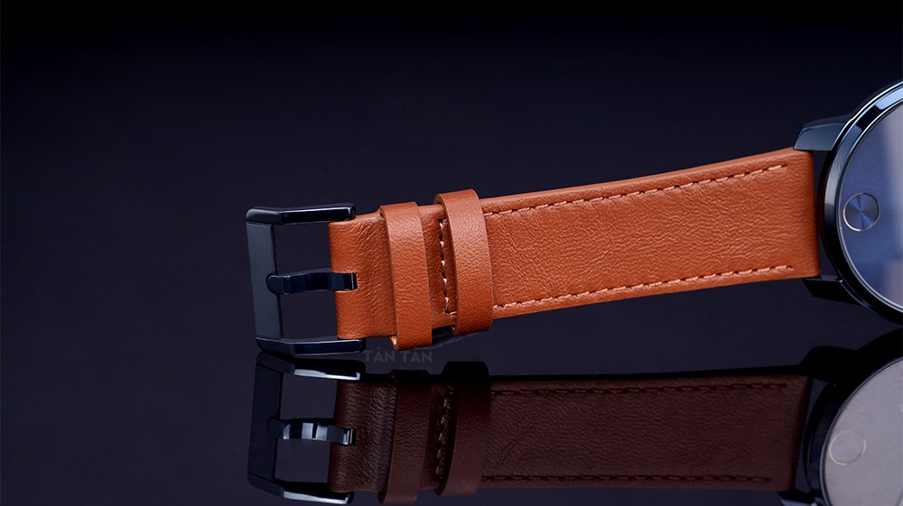 Đồng hồ Movado BOLD 3600585 - Dây đeo bằng da bê cao cấp màu nâu sáng với khóa cài mạ ion xanh
