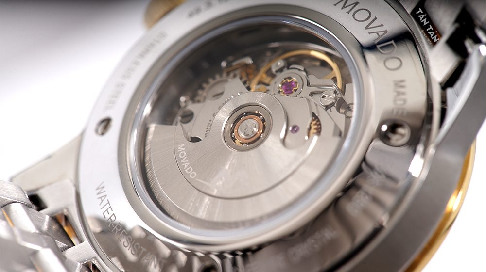 Đồng hồ Movado 0606107 - Thiết kế lộ bộ máy cơ Automatic Thụy Sĩ của Movado 0607489   