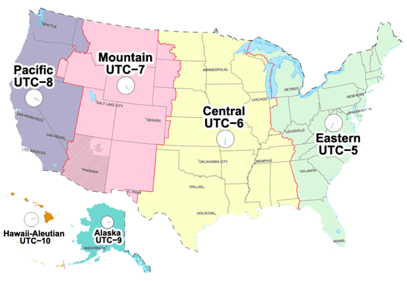 Giờ UTC tại Mỹ