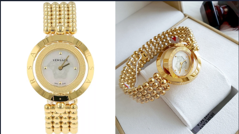 Versace Eon Mother of Pearl Gold Watch