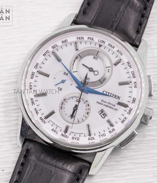 Đồng Hồ Citizen AT8110-11A Nam Eco-Drive World-Time Kính Sapphire Lịch Thứ Ngày 43mm