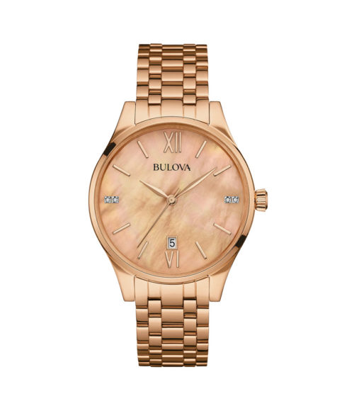 Đồng Hồ Bulova 97S113 Nữ Máy Pin Mặt Xà Cừ Thép Không Gỉ 36mm