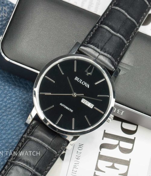 Đồng Hồ Bulova 96C131 Nam Máy Cơ Dây Da Lịch Ngày 42mm