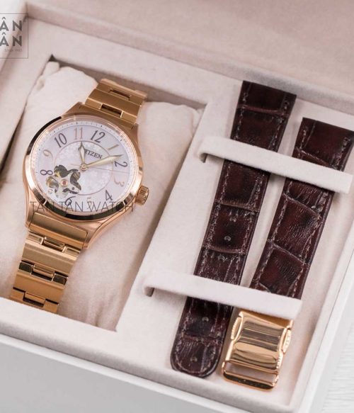Đồng Hồ Citizen PC1007-65D Nữ Kính Sapphire Máy Cơ 34mm